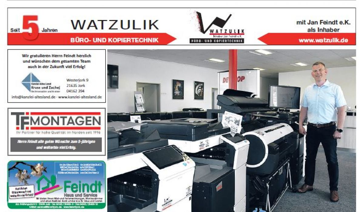 5 Jahre Büro- und Kopiertechnik Watzulik